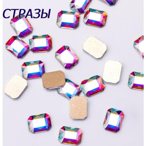 Color Crystal and AB Crystal AB Flatback Nail Art Rhinestones 3D Glass Strass Diamond Studs Gems Nails Decoration Jewelry Tools