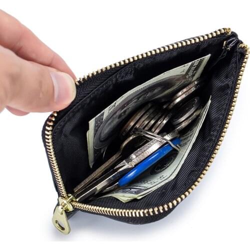 2021 Slim Men Coin Wallet Multifunction Zipper Card Holder Short Mini Clutch Wallets Genuine Leather Male and Female Coin Purse
