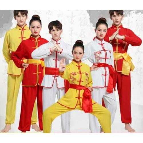 Traditional Chinese Clothing men women embroider Wushu Tai Chi Uniform Shaolin Martial Arts Stage Performance Kung Fu Costumes