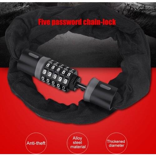 Bicycle Lock Mountain Bike Electric Motorcycle Password Chain-Lock 5 Digit Password Lock 2019 New