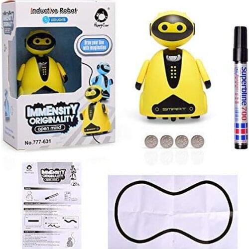 Zhenwei Magic Inductive Mini Robot Truck Car Toys Follow Black Drawing Lines Educational Toys for Kids Gift Batteries Included