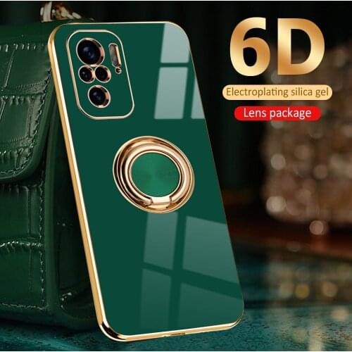 Camera Protection Plating Case For Xiaomi Redmi Note 10 Pro 9T Mi 11i 11 Lite 10 Ultra 10T Light Car Magnetic Holder Ring Cover