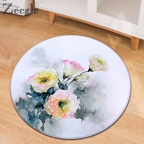 Zeegle Cartoon Round Carpet Table Carpet Living Room Soft Mat Washable Kids Room Carpet Bedside Comfortable Rug Modern Area Rug