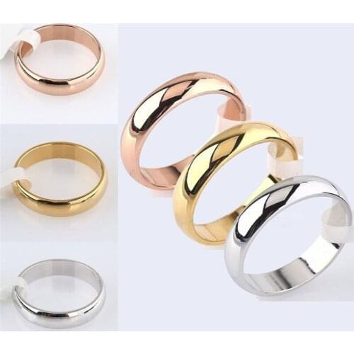 Gold/Rose Gold Wedding Bands Ring for Women Men Jewelry 4.5mm Engagement Ring Anniversary Gift support wholesale