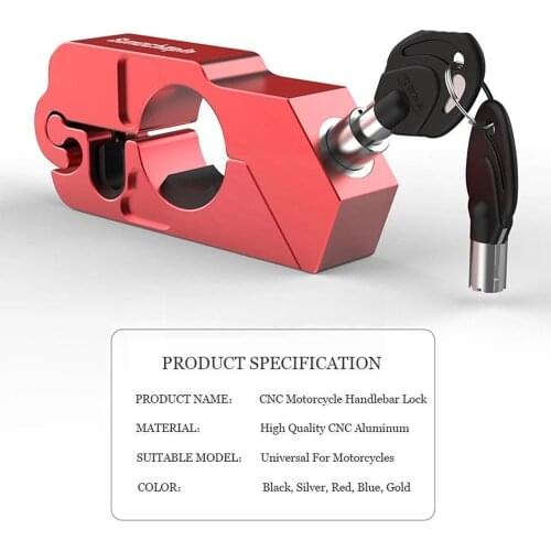 1PCS Easy To Use Safety Motorcycle Grip Safety Locks Brake Handset Lock Lever Handlebar Fit Scooter Disc Anti-theft Locking P4B3