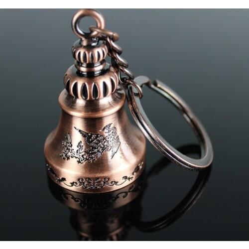 100pcs/lot fedex fast creative style woman man alloy bell keychain unisex big bell key ring gift jewelry (good)