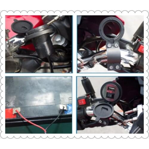 12V-24VUniversal motorcycle modified shape USB charger with switch for Ducati Scrambler 748 900SS 916 Diavel CaRbon XDiavel S