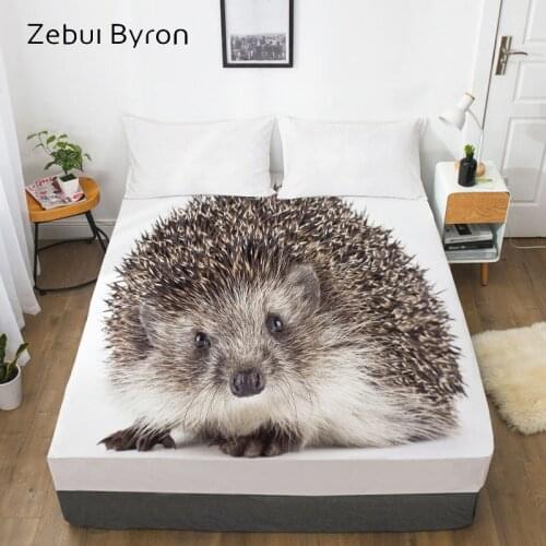 3D Fitted Sheet,Bed Sheet With Elastic Queen/King/Custom,Mattress Cover 180/150*200/160x200 Animal Hedgehog pattern,drop ship