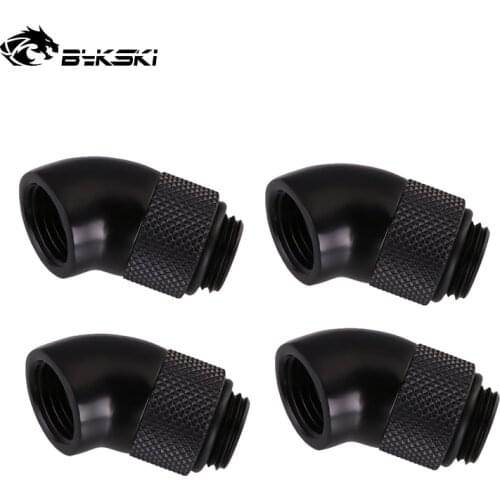 4PCS Bykski 45 Degree 360 Rotary Fittings For Computer Water Cooling Loop Build,Silver,Black,Gold,Red,White,Blue G1/4 ",B-RD45-X