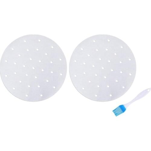 400Pcs Air Fryer Liners, 8 Inch Round Parchment Paper Bamboo Steamer Liners for Air Frye, Steaming Basket, Pans
