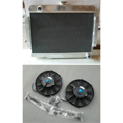 BRAND NEW Fit For 72-86 Jeep CJ,CJ5,CJ7 V8 Chevy Engine Full Aluminum alloy Radiator/Conversion & 2*fan
