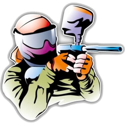 Paintball Player Car Sticker Decoration Waterproof Decal Laptop Suitcase Motorcycle Auto Accessories PVC,11cm*10cm