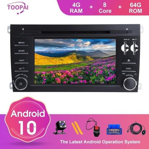 TOOPAI Android 10.0 For Porsche Cayenne 2003-2010 Auto Radio Stereo Head Unit GPS Navigation Car Multimedia Player 2Din