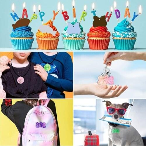 Keychain Epoxy Resin Mold Pet Dogs Tag Silicone Mould DIY Crafts Jewelry Earrings Pendant Decorations Casting Tools