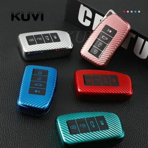 Carbon Fiber TPU Car Smart Key Case Cover Shell Fob For Lexus NX GS RX IS ES GX LX RC 200 250 300 350 NX200 NX300 RX350 ES300