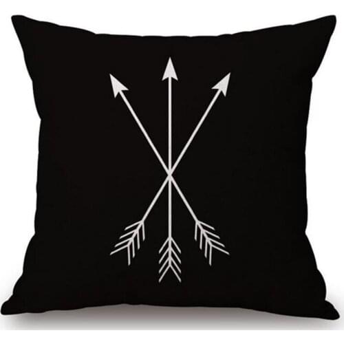 Black Arrow Printing Cushion Cover Cross Triangle Lattice Geometric Home Decoration Sofa Chair Square Throw Pillows Cover