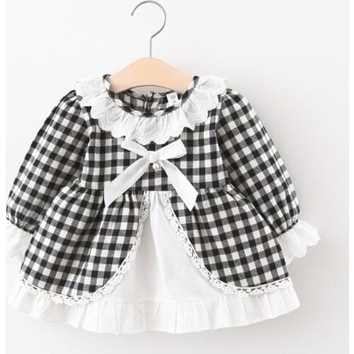 Baby Dresses Girl Clothing Autumn Infant Princess Long Sleeve Dress Casual Plaid Baby Girl Dress Kids Clothes 0-2y Vestidos