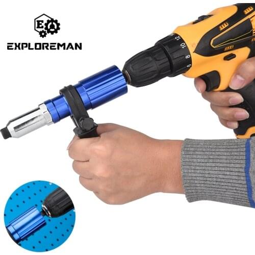 Electric Rivet Gun Rivet Nut Gun Drill Adapter Cordless Riveting Tool Insert Nut Pull Rivet Tool