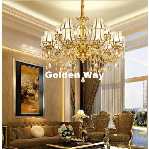 European Brass Pendant Lamp, Antique Brass Chandelier, Vintage Total Copper Glass AC110V/220V 100% Guaranteed Free Shipping