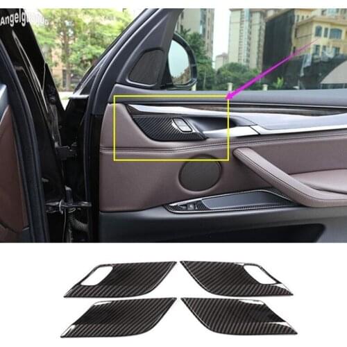 ABS carbon Fiber chrome style For BMW X5 F15 X6 f16 Car Door Child Safety Lock Switch Cover Security Decoration Sticker Sequins
