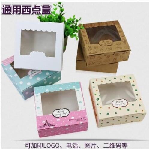20pcs Cupcake box with window White Brown kraft paper Boxes Dessert Mousse Packaging Box 4/6/8 Cup Cake Holders Box wholesale