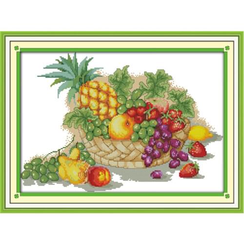 Fruit Basket (5) cross stitch kit cartoon 14ct 11ct count print canvas stitching embroidery DIY handmade needlework
