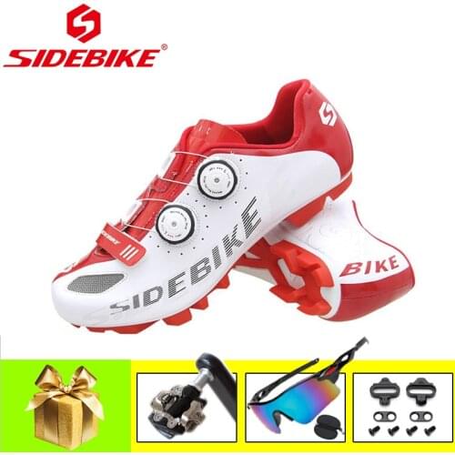 SIDEBIKE mtb cycling shoes men breathable ultra-light mountain bike sneakers add SPD pedals self-locking superstar racing shoes