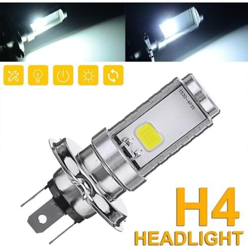 Motorcycle Scooter H4 Bulb White 6500K Headlight 3030 LED Hi/Lo 8W/12W 6500K Beam Light Lamp Accessories Parts