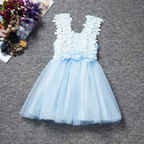Summer Princess Flowers Girls Dresses Toddler Girl Party Childs Wear Tutu Baby Girl Clothing Princess Kids Vest Dress