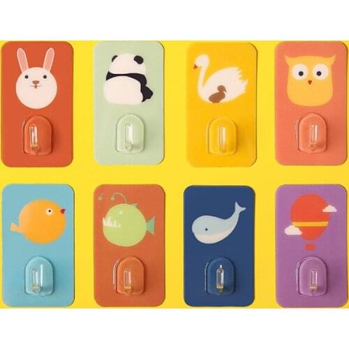Cute Cartoon Crystal Hook Multifunctional Clothing Key Cap Hook Kitchen Bathroom Reusable Hook Organizer