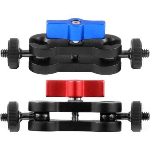 Aluminum alloy Multi-Function Dual Ball Head Hot Shoe 1/4 inch Tripod ic Arm Mount Adapter DSLR Camera Accessory for Monitor