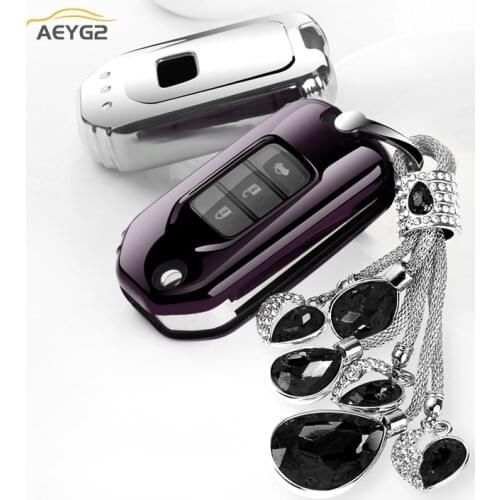 Soft TPU Car Remote Key Cover Case For Honda Civic CR-V HR-V Accord Jade Crider Odyssey Vezel 2015-2018 Car Key Protector Shell