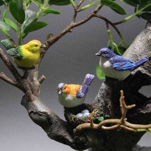 Bird Decoration Set Garden Pond Sculpture Ornaments Decoration 2pc Patio Door Resin