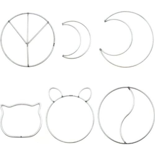 Irregular Iron Ring Cute Dreamcatcher Hoop Cat Moon Special Shaped Rings DIY Handmande Accessory