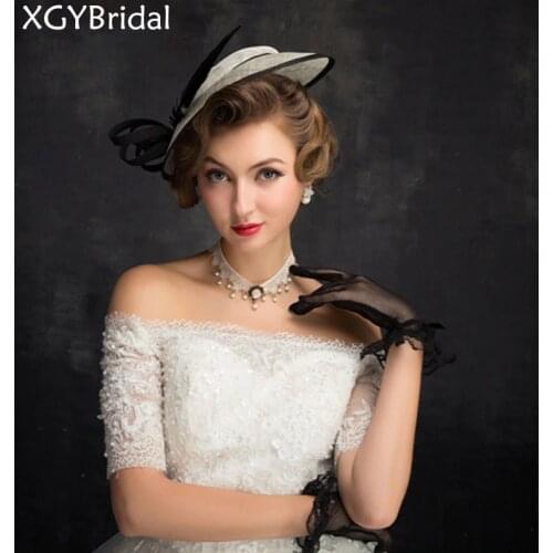 2021 New Arrival Bridal Hat Picture Color British Style Elegant Wedding Feather Headdress Hair Decoration Banquet