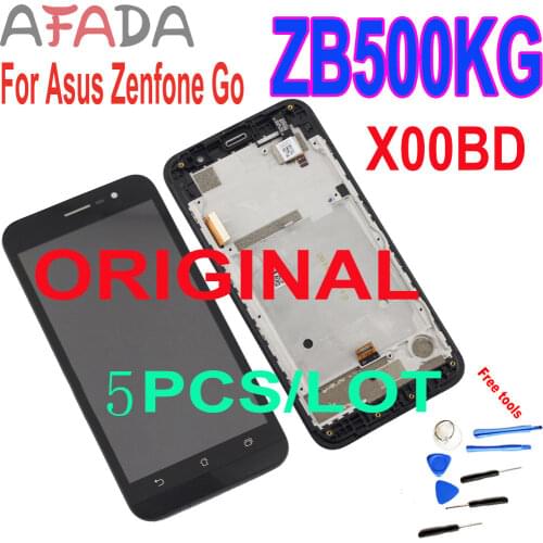 10pcs Original 5" LCD for Asus Zenfone Go ZB500KG X00BD LCD Display Touch Screen Digitizer Assembly with Frame Replacement Parts