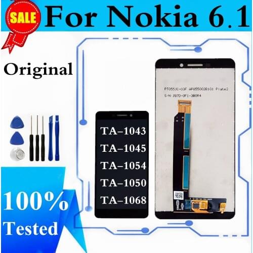 Original For Nokia 6.1 TA-1043 TA-1045 LCD Display Touch Screen Digitizer Assembly For Nokia 6.1 TA-1050 TA-1054 TA-1068 Display