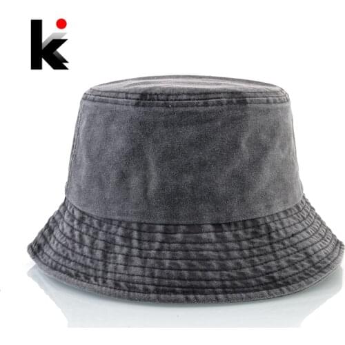 Summer Bucket Cap Men Women Outdoor Beach Hat Boys Girls Sunhat Solid Color Cotton Foldable Travel Hats Breathable Fisherman Cap