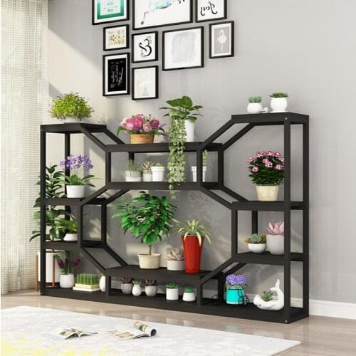 Flower Stand Iron Multi-Layer Indoor Living Room Home Balcony Jardiniere Succulent Green Radish Shelf