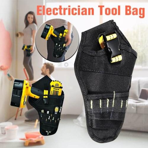 Portable Electrician Tool Pouch Bag Multifunction Electric Cordless Drill Holder Waist Belt Pouch Storage Bag Organizer