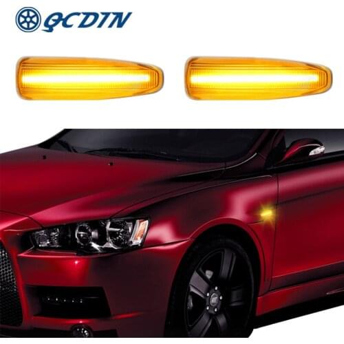 QCDIN For Mitsubishi Lancer Sportack Side Marker Turn Signal Light For Mitsubishi Outlander Pajero Montero LED Flowing Light