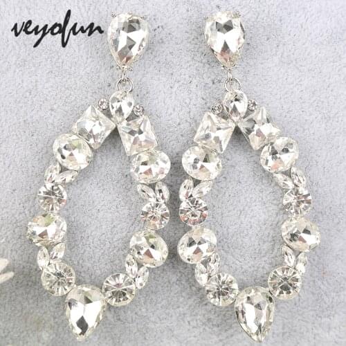 Veyofun Wedding Hollow Cystal Drop Earrings Classic Vintage Dangle Earrings Fashion Jewelry for Women Gift Wholesale