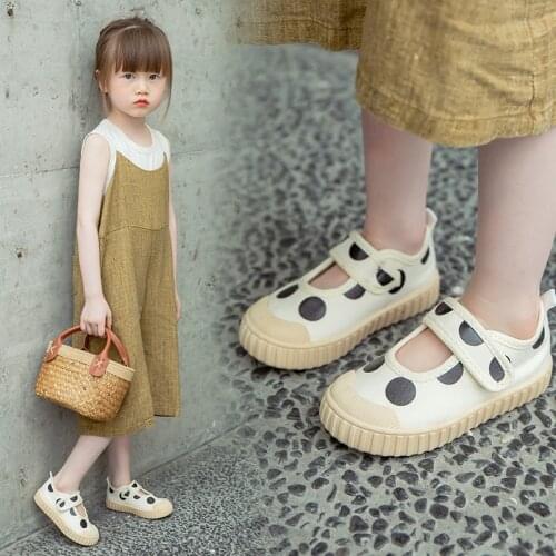 Childrens Wave Point Soft-soled Casual Shoes 2021 Spring Autumn Baby School Cloth Shoes Girls Single Shoes Kids Shoes for Girl