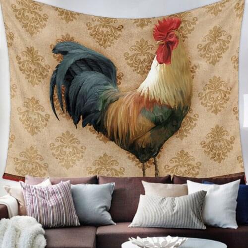 Farm Vintage Rooster Texture Tapestry Bedroom Home Decoration Wall Blanket Tapestry Bedroom Wall Hanging Yoga Mat