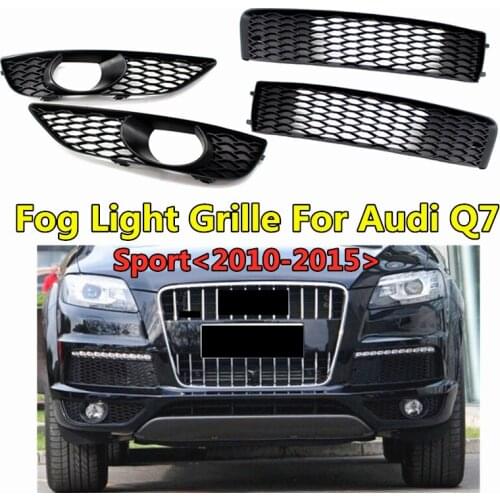 WL Car Replacement Front Lower Bumper Racing Grills Fog Light Grille For Audi Q7 Sport SLine 2010-2015 Foglamp Daylight Frame