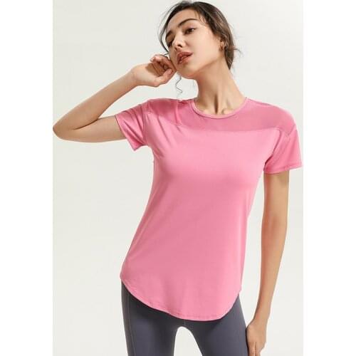 Women Short Sleeve Shirt Yoga Seamless Sports Top Slim Breathable Fitness T-shirt Gym Workout Top Female Running Sportswear -40