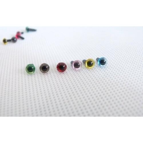 100pcs/lot 4.5mm smooth stem colorful plastic toy eyes without washer blue/red/brown/yellow/pink/green/clear option