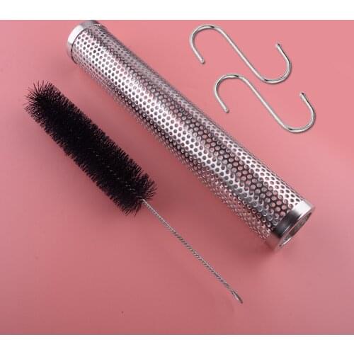 12'' BBQ Wood Charcoal Gas Pellet Smoker Tube Box For Grill Grilling Stainless Steel Heat-resistant