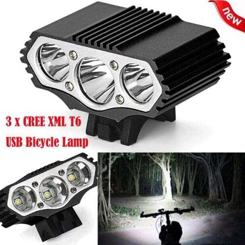 12000 Lm 3 X Xm-l T6 Led Usb Waterproof Lamp Bike Bicycle Headlight Bicycle Lights Bike Light Lamp Outdoor Cycling Camoing#g3