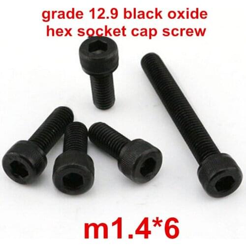 200pcs m1.6*6 high strength grade 12.9 alloy steel with black oxide hexagonal / hex socket head cap screw